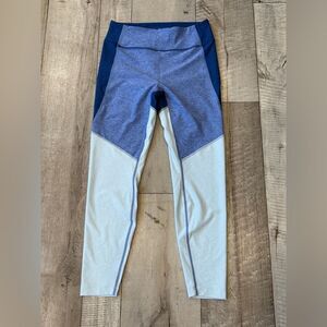 Outdoor Voices Blue Colorblock 7/8 Leggings Medium Women Workout Yoga